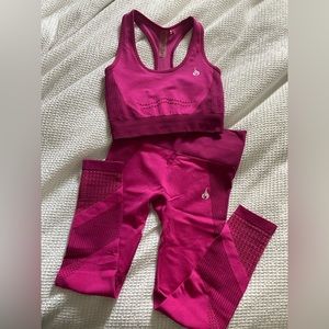 Ryderwear Electra seamless set pink long line bra and leggings